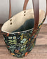 Black Herb Garden Canvas Parker Creek Tote with Dark Brown Splenda Leather and Antique Brass Hardware SquiresCanvasCreations.com