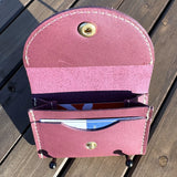 Rock Hall Leather Wallet Plum Korba Buffalo Leather SquiresCanvasCreations.com