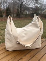 South Creek Hobo Bag Natural 15oz Canvas with Natural Cotton Webbing Strap SquiresCanvasCreations.com
