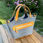 Mid Blue Twill with South Street Wheat Leather and Antique Brass Hardware and Antique Brass Hardware Mazie Handbag squirescanvascreatons.com