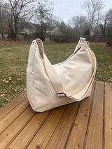 South Creek Hobo Bag Natural 15oz Canvas with Natural Cotton Webbing Strap SquiresCanvasCreations.com
