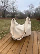 South Creek Hobo Bag Natural 15oz Canvas with Natural Cotton Webbing Strap SquiresCanvasCreations.com