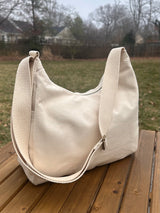 South Creek Hobo Bag Natural 15oz Canvas with Natural Cotton Webbing Strap SquiresCanvasCreations.com
