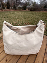 South Creek Hobo Bag Natural 15oz Canvas with Natural Cotton Webbing Strap SquiresCanvasCreations.com