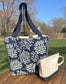 Blue Coral Tote Tidewater Tote with the Dockside Pouch squirescanvasecreations.com