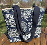 Blue Coral Tote Tidewater Tote squirescanvasecreations.com