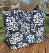 Blue Coral Tote Tidewater Tote squirescanvasecreations.com
