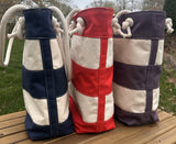 Blue Red and Denim Stripe Regatta Tote squirescanvascreations.com