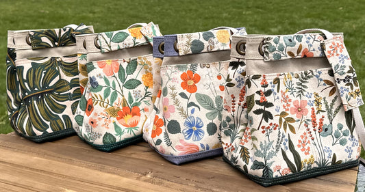 Rifle Paper Company Canvas Designs with Antique Brass Hardware  Spa Creek Bucket Convertible Bag squirescanvascreations.com