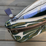 Monstera Rifle Paper Co Canvas with Antique Brass Chain Strap and Hardware Downtown Convertible Bag squirescanvascreations.com