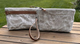 Aspen Waxed Linen with Antique Brass Chain Strap and Hardware Downtown Convertible Bag squirescanvascreations.com