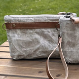Aspen Waxed Linen with Antique Brass Chain Strap and Hardware Downtown Convertible Bag squirescanvascreations.com