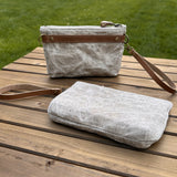 Aspen Waxed Linen with Antique Brass Chain Strap and Hardware Downtown Convertible Bag squirescanvascreations.com