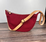 Large Scarlet Canvas with Natural Splenda Leather Strap and Antique Brass Hardware Canvas Windward Sling.