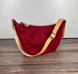 Large Scarlet Canvas with Natural Splenda Leather Strap and Antique Brass Hardware Canvas Windward Sling.