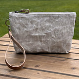 Aspen Waxed Linen with Antique Brass Chain Strap and Hardware Downtown Convertible Bag squirescanvascreations.com