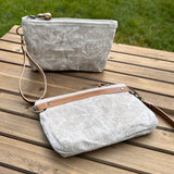 Aspen Waxed Linen with Antique Brass Chain Strap and Hardware Downtown Convertible Bag squirescanvascreations.com