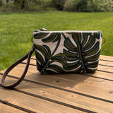 Monstera Rifle Paper Co Canvas with Antique Brass Chain Strap and Hardware  Downtown Convertible Bag squirescanvascreations.com