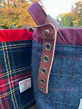 Leather Tender Antique Brass Hardware with Harris Tweed® Highland Maker Bag SquiresCanvasCreations.com