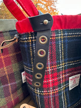 Leather Tender Antique Brass Hardware with Harris Tweed® Highland Maker Bag SquiresCanvasCreations.com