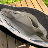 Army Duck Peppercorn Canvas with Solid Brass Hardware Mini Harborside Hobo Bag squirescanvascreations.com