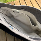 Grey Stone Washed Canvas with Solid Brass Hardware Mini Harborside Hobo Bag squirescanvascreations.com