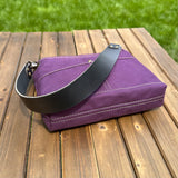 Army Duck Eggplant Canvas with Solid Brass Hardware Mini Harborside Hobo Bag squirescanvascreations.com