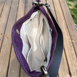 Army Duck Plum Canvas with Solid Brass Hardware Mini Harborside Hobo Bag squirescanvascreations.com