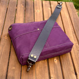 Army Duck Eggplant Canvas with Solid Brass Hardware Mini Harborside Hobo Bag squirescanvascreations.com