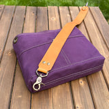 Army Duck Eggplant Canvas with Solid Brass Hardware Mini Harborside Hobo Bag squirescanvascreations.com