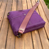 Army Duck Eggplant Canvas with Solid Brass Hardware Mini Harborside Hobo Bag squirescanvascreations.com