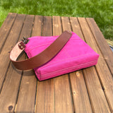 Army Duck Bodacious Pink Canvas with Solid Brass Hardware Mini Harborside Hobo Bag squirescanvascreations.com