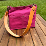 Army Duck Bodacious Pink Canvas with Solid Brass Hardware Mini Harborside Hobo Bag squirescanvascreations.com