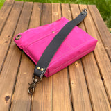 Army Duck Bodacious Pink Canvas with Solid Brass Hardware Mini Harborside Hobo Bag squirescanvascreations.com