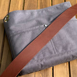 Grey Stone Washed Canvas with Solid Brass Hardware Mini Harborside Hobo Bag squirescanvascreations.com