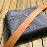 Grey Stone Washed Canvas with Solid Brass Hardware Mini Harborside Hobo Bag squirescanvascreations.com