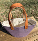 Plum Army Duck Canvas (18oz) Parker Creek Tote with Cognac Splenda Leather and Antique Brass Hardware SquiresCanvasCreations.com