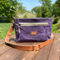 Amethyst Waxed Canvas with Antique Brass Hardware