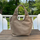 Saddle Stone Washed Canvas and Woodland Canvas interior with Antique Brass River Cambridge Shoulder Bag squirescanvascreations.com 