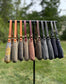 Harris Tweed® Rhode River Shoulder Bags group shot, 10 fabric-and-leather combos. Handcrafted in Maryland