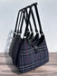 Harris Tweed® Rhode River Shoulder Bags four bags, with different prints and Black Leather and Black Matte Hardware. Handcrafted in Maryland