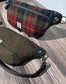 Luxury Harris Tweed® and leather sling bag, handcrafted in Maryland with timeless design.