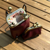 Burgundy Leather Aberdeen Kiss Lock Pouch SquiresCanvasCreations.com