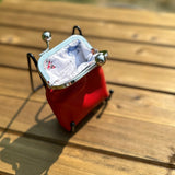 Red Leather Aberdeen Kiss Lock Pouch SquiresCanvasCreations.com