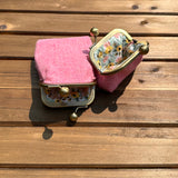 Pink Twill Harris Tweed® Aberdeen Kiss Lock Pouch SquiresCanvasCreations.com