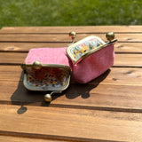 Pink Twill Harris Tweed® Aberdeen Kiss Lock Pouch SquiresCanvasCreations.com