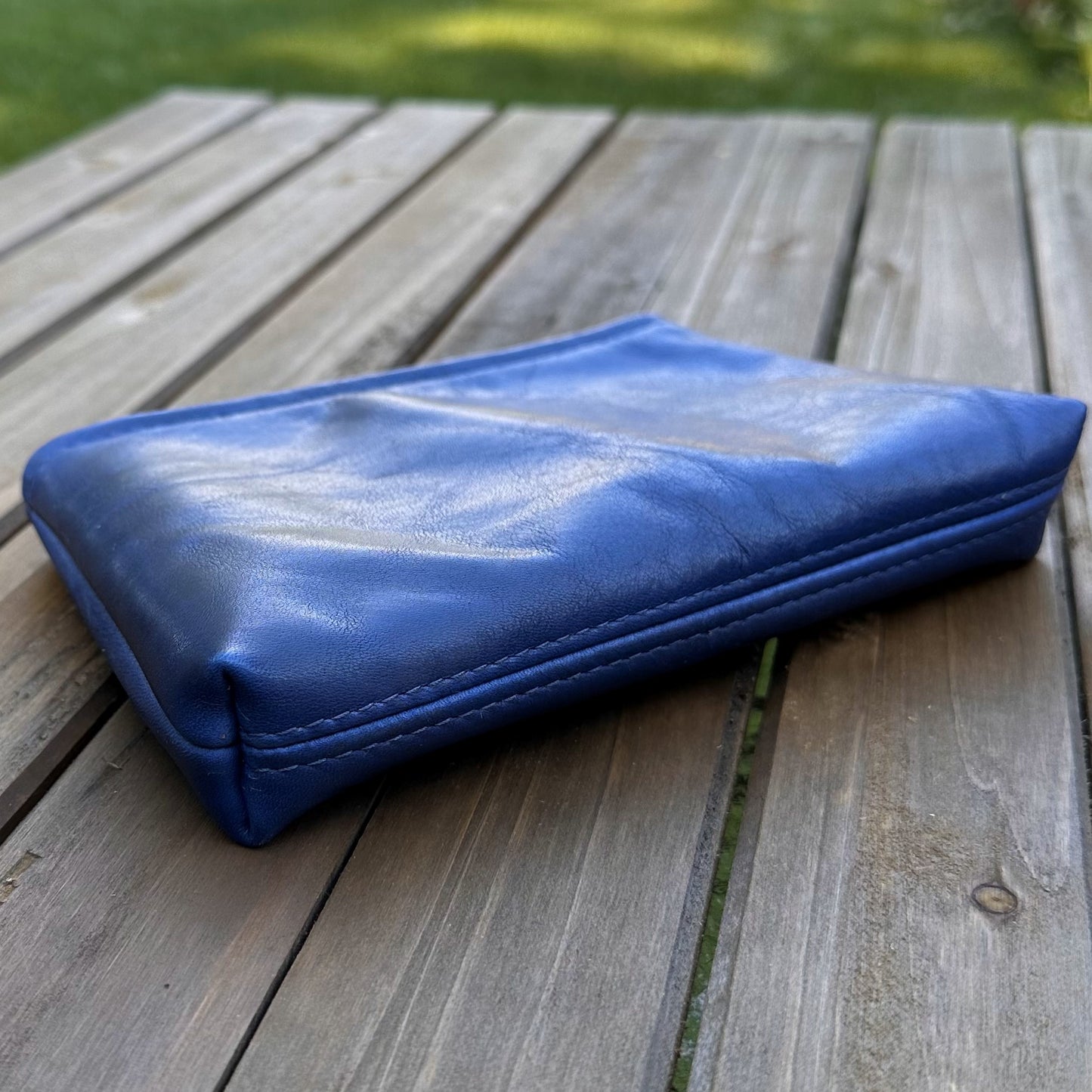 Blue Premium Leather Pouch Shelly Pouch squirescanvasecreations.com