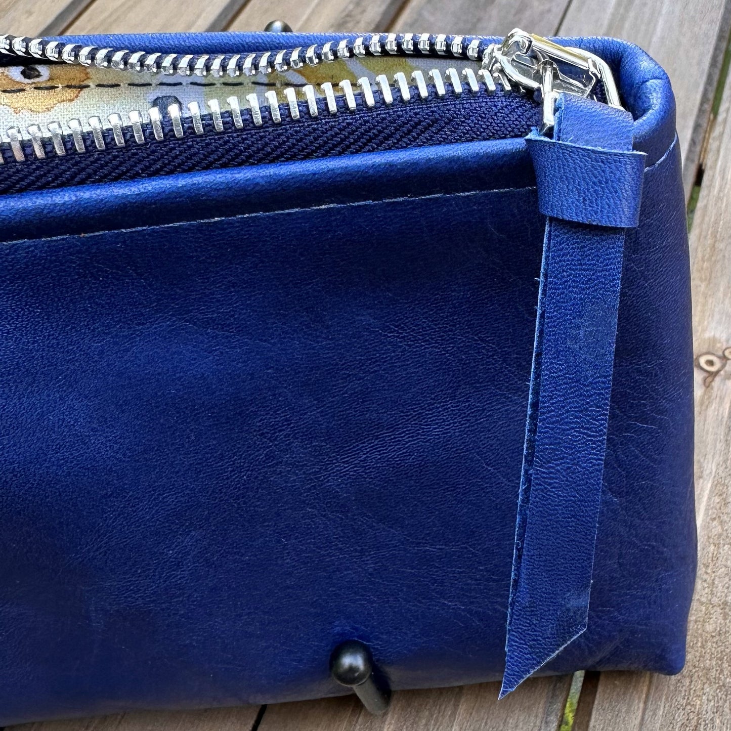 Blue Premium Leather Pouch Shelly Pouch squirescanvasecreations.com