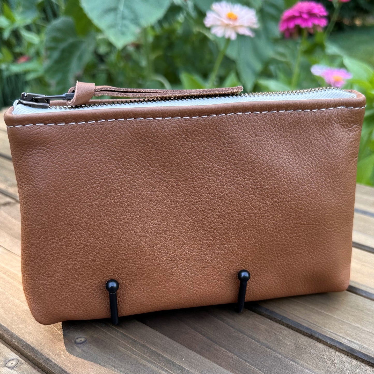 Oak Tan Premium Leather Pouch Shelly Pouch squirescanvasecreations.com