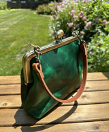 Leather Princess Anne Kiss Lock Purse
